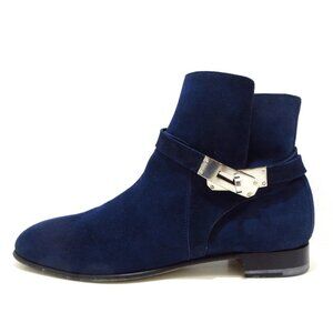 HERMES Neo Navy Suede Women's Boots 728-072825